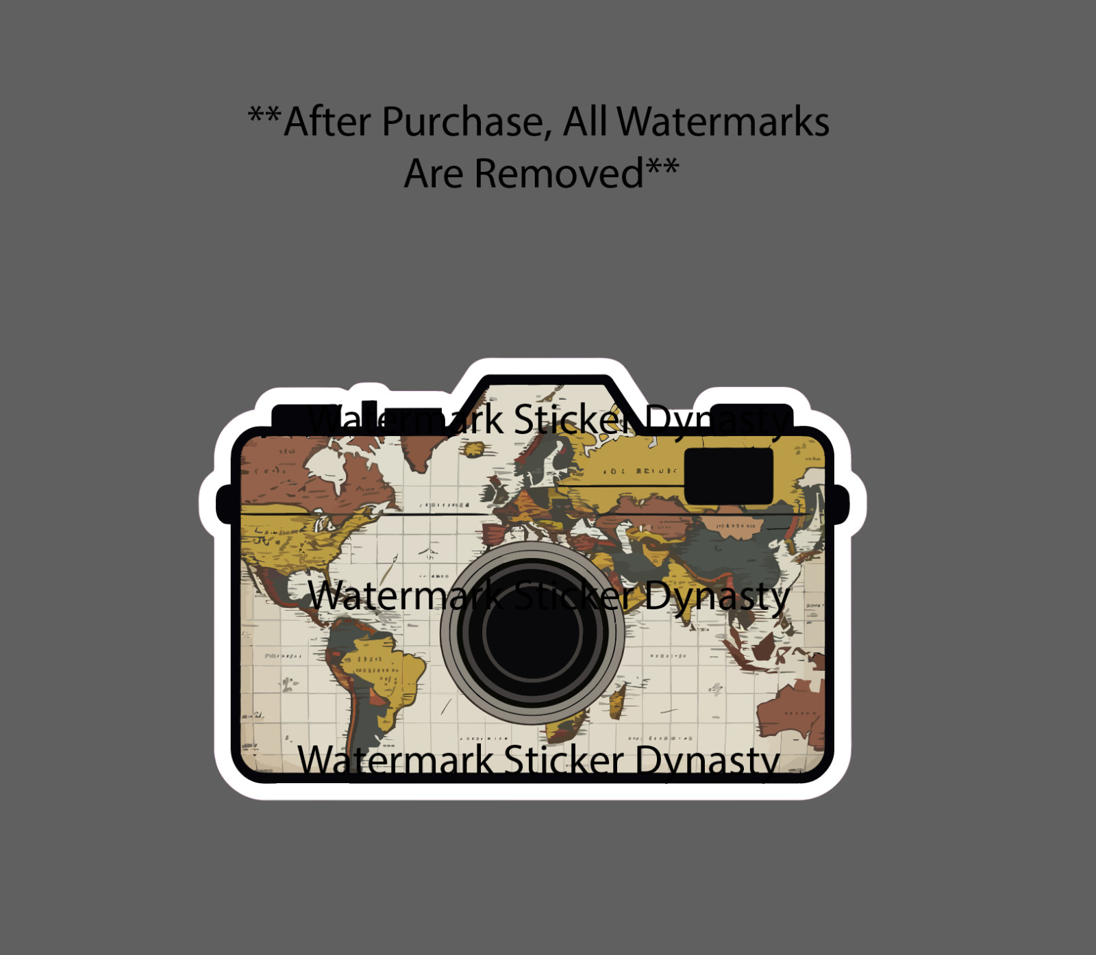 Camera Map Sticker Waterproof Decal Travel Outdoor Country Photography Gift NEW