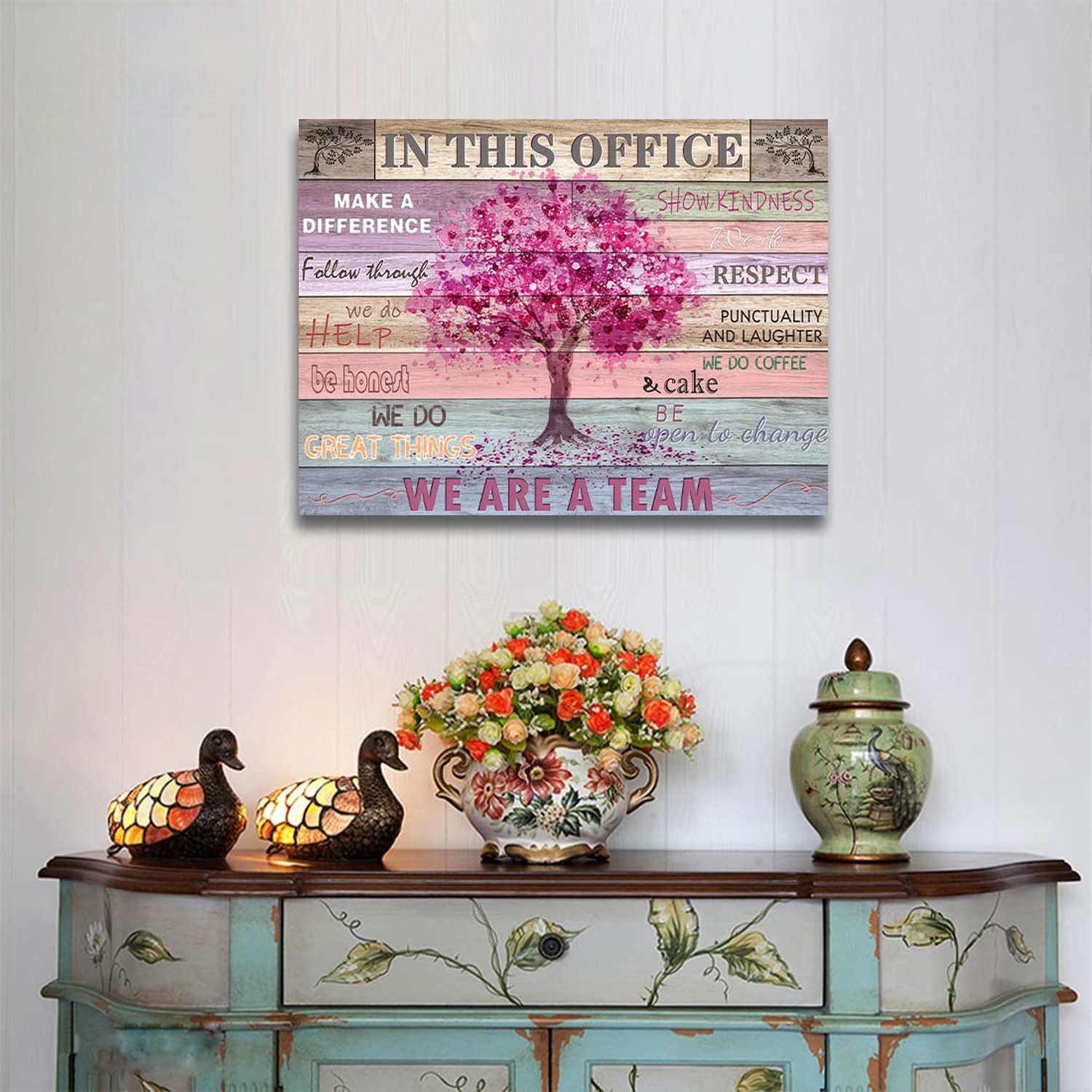 Pink Inspirational Wall Art for Office Women Motivational Quotes Phrases Post…