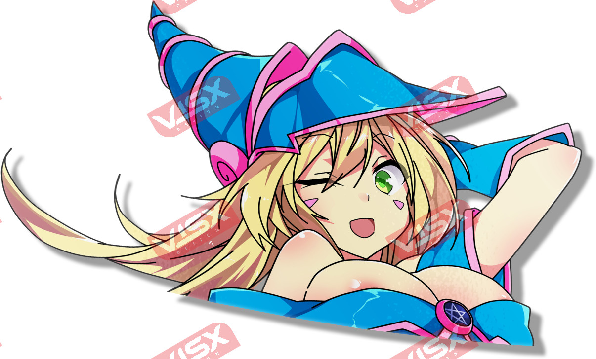 Dark Magician Girl YuGiOh Anime Peeker Bumper Stickers Car Decal Vinyl