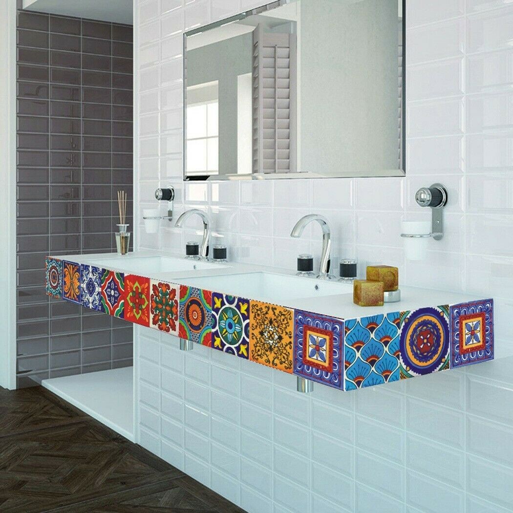 24PCS Self Adhesive Mosaic Brick Tile 3D Sticker Kitchen Bathroom Wall9495
