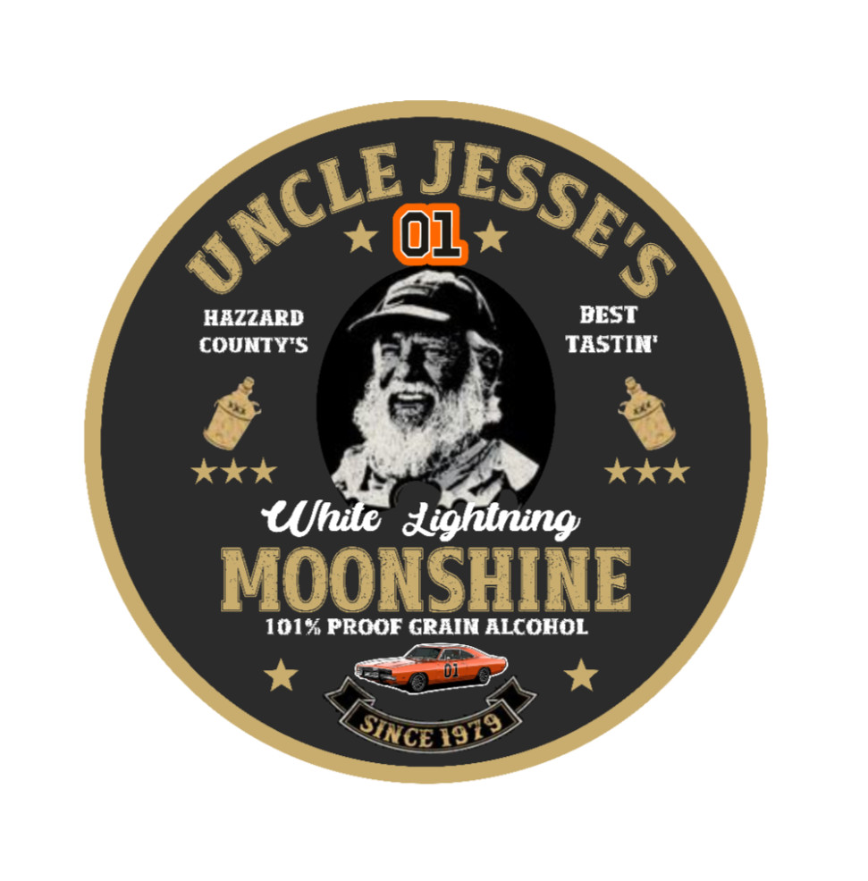 Dukes of Hazzard's (Uncle Jesse's Moonshine) 4" Handmade Vinyl Decal Vehicle 26