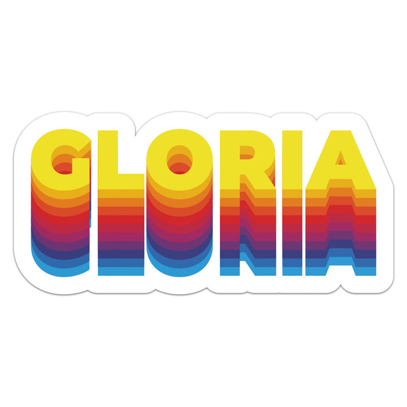 Rainbow Gloria Name – Car Bumper Sticker Vinyl Art Decal