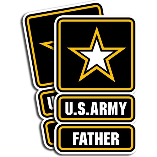 US Army Stickers for FATHER – 2 pack of Vinyl Stickers 5" tall Army Dad Gift