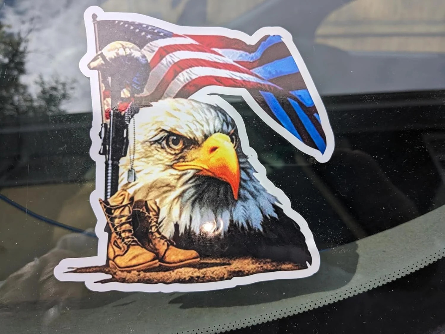 2 PCS Bald Eagle American Flag Sticker – 5 Inch Patriotic Vinyl Decal for Car, B