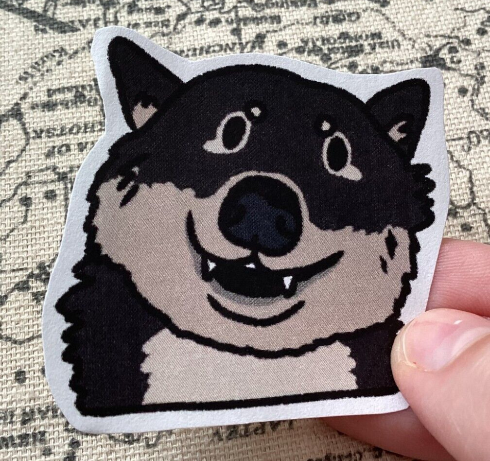 Cute Homemade Wolf Sticker -Matte Finish – Derpy Wolf Free Shipping