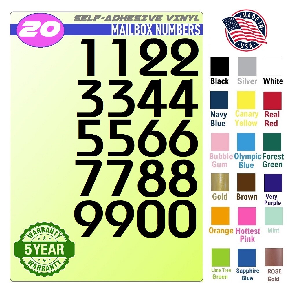 20 Mailbox,Car, Doors, Toolbox,Lockers,Window, Decal Sticker Numbers [BAUHAUS