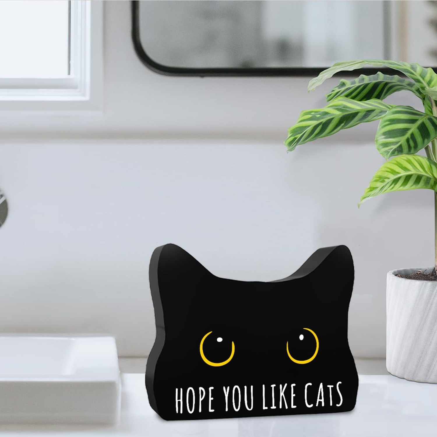 Black Cat Decor Cat Bathroom Decor Hope You Like Cats Funny Bathroom Acrylic …