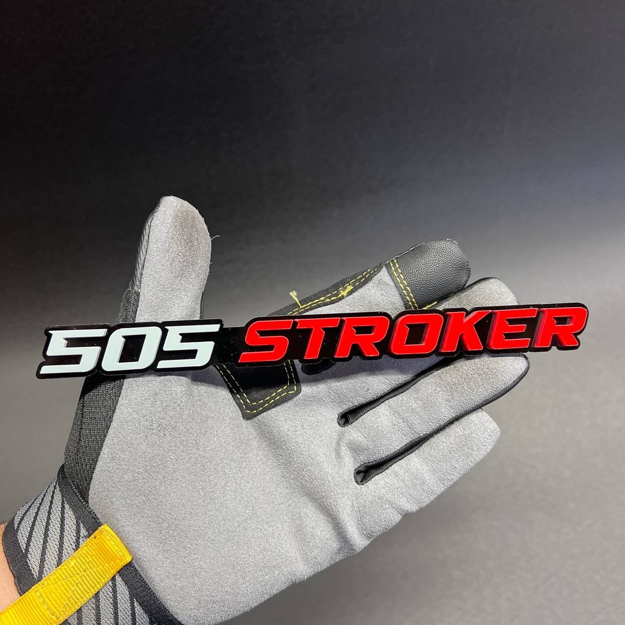 1X 505 stroker Custom 3D Car Fender Emblem Acrylic Badge Gray / RED / black