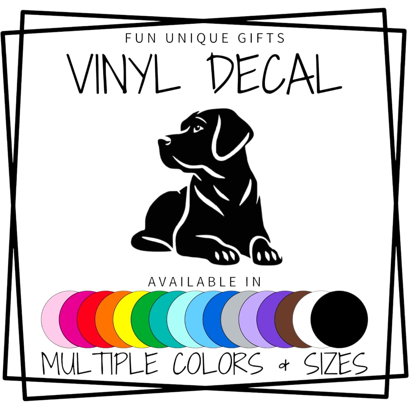 Black Lab Dog Vinyl Decal Sticker -Multiple Colors & Sizes- FREE SHIPPING