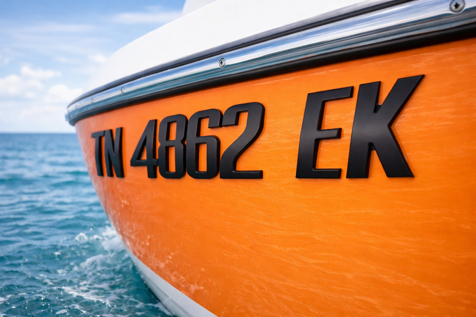 Black Raised 3D Boat Registration Numbers Letters | Marine Grade Emblem