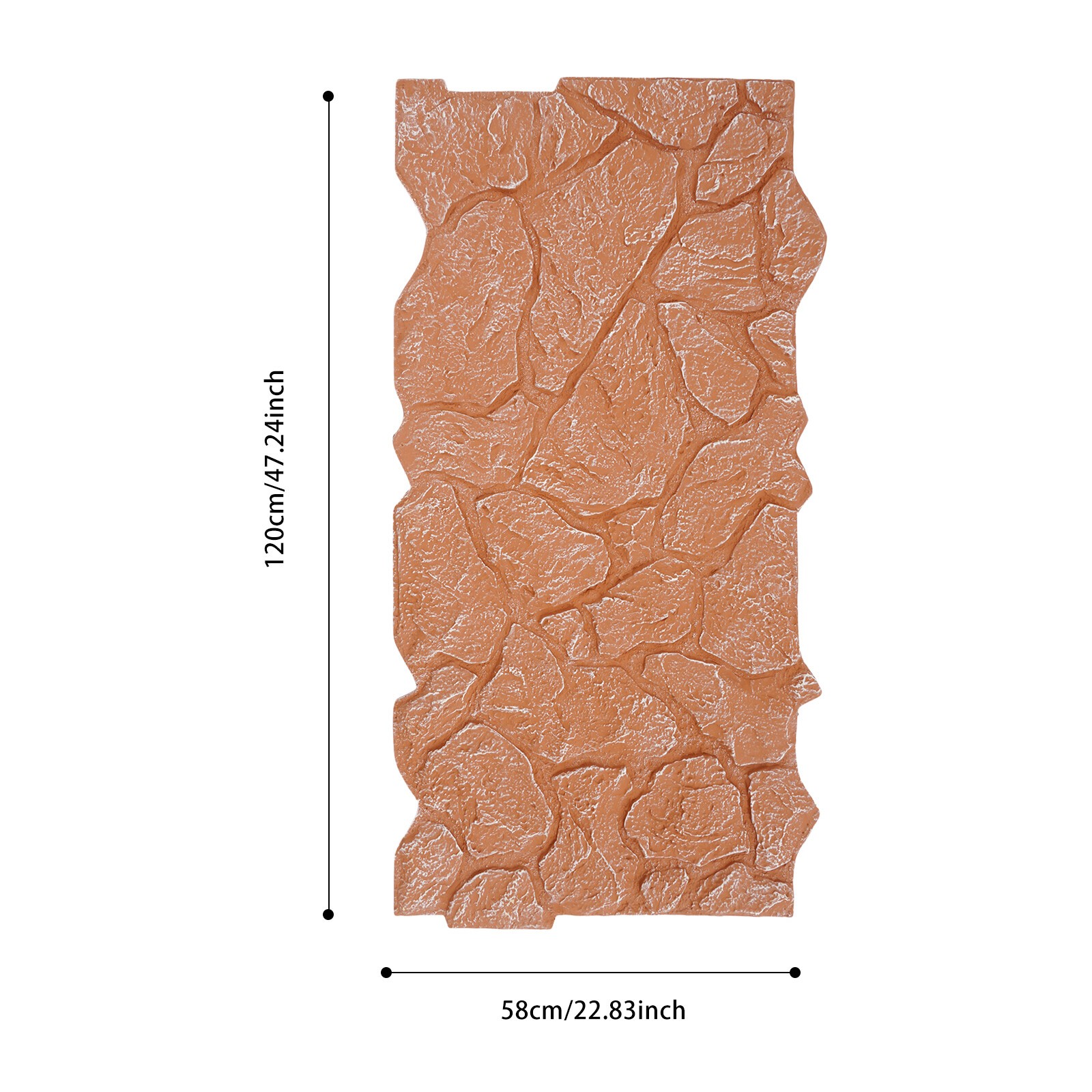 Faux Stone Wall Panel 3D Wall Panel for Interior Exterior Decor Reddish Brown