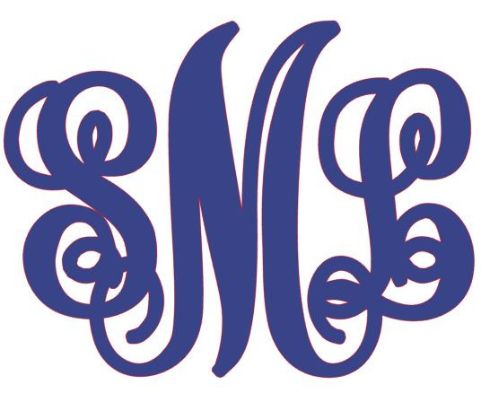 Script Monogram- Great gift idea for Yeti, Cellphones, Auto, Laptop