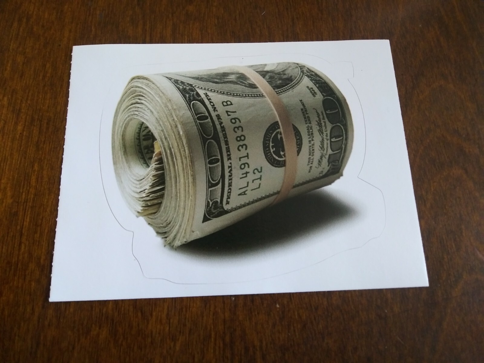 $100 money roll vinyl stickers! Money cometh! 3.5 x 3.0
