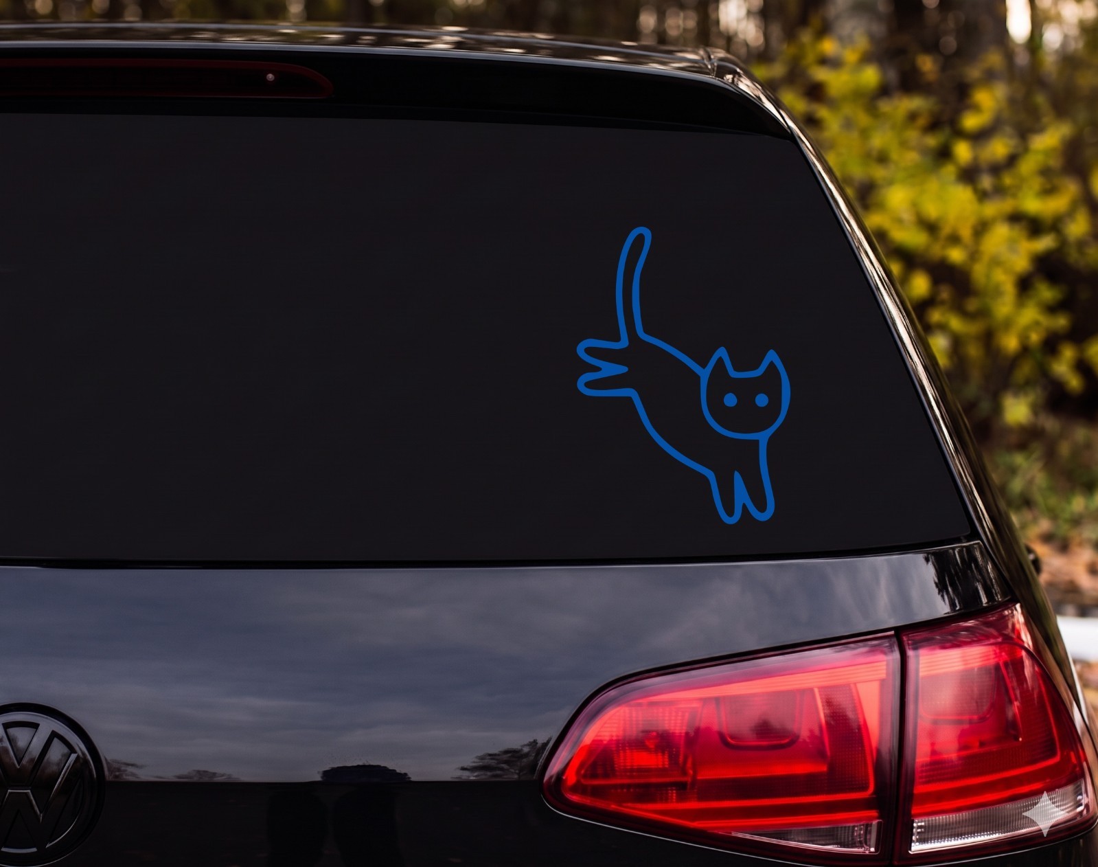 Jumping Stick Figure Cat Funny Vinyl Decal Sticker Car Laptop | Cat Lover Gift