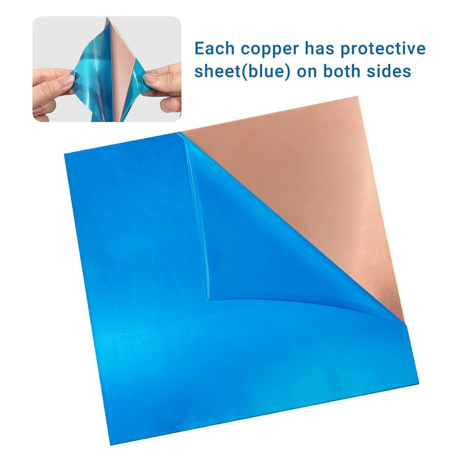 2 Pieces 99.9% Pure Copper Sheet 4" X 4"18 Gauge1mm Thickness Film Attached Co