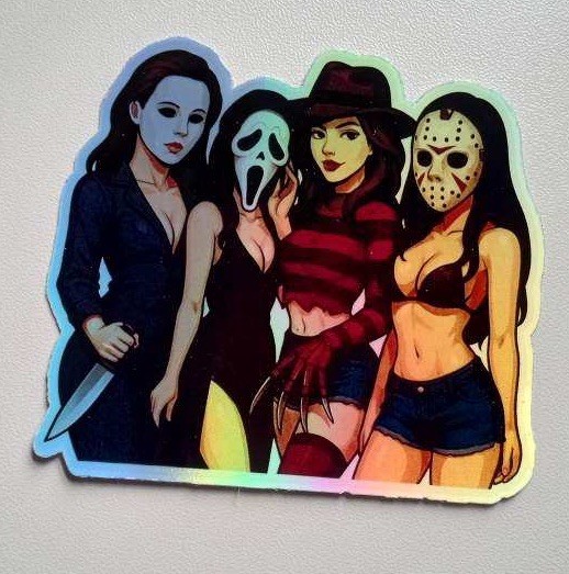 Slasher Cosplay Girls 3inch Waterproof Holographic Vinyl Sticker