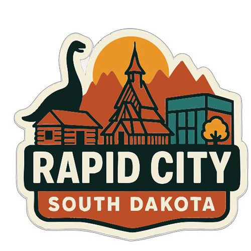 Rapid City South Dakota Sticker Decal Vinyl Die-Cut City Skyline Landmark Design