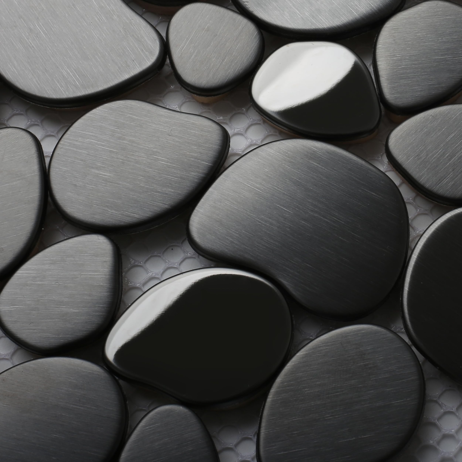 Black Tile Backsplash Pebble Tile Metal Mosaic Tiles for Kitchen Backsplash B…
