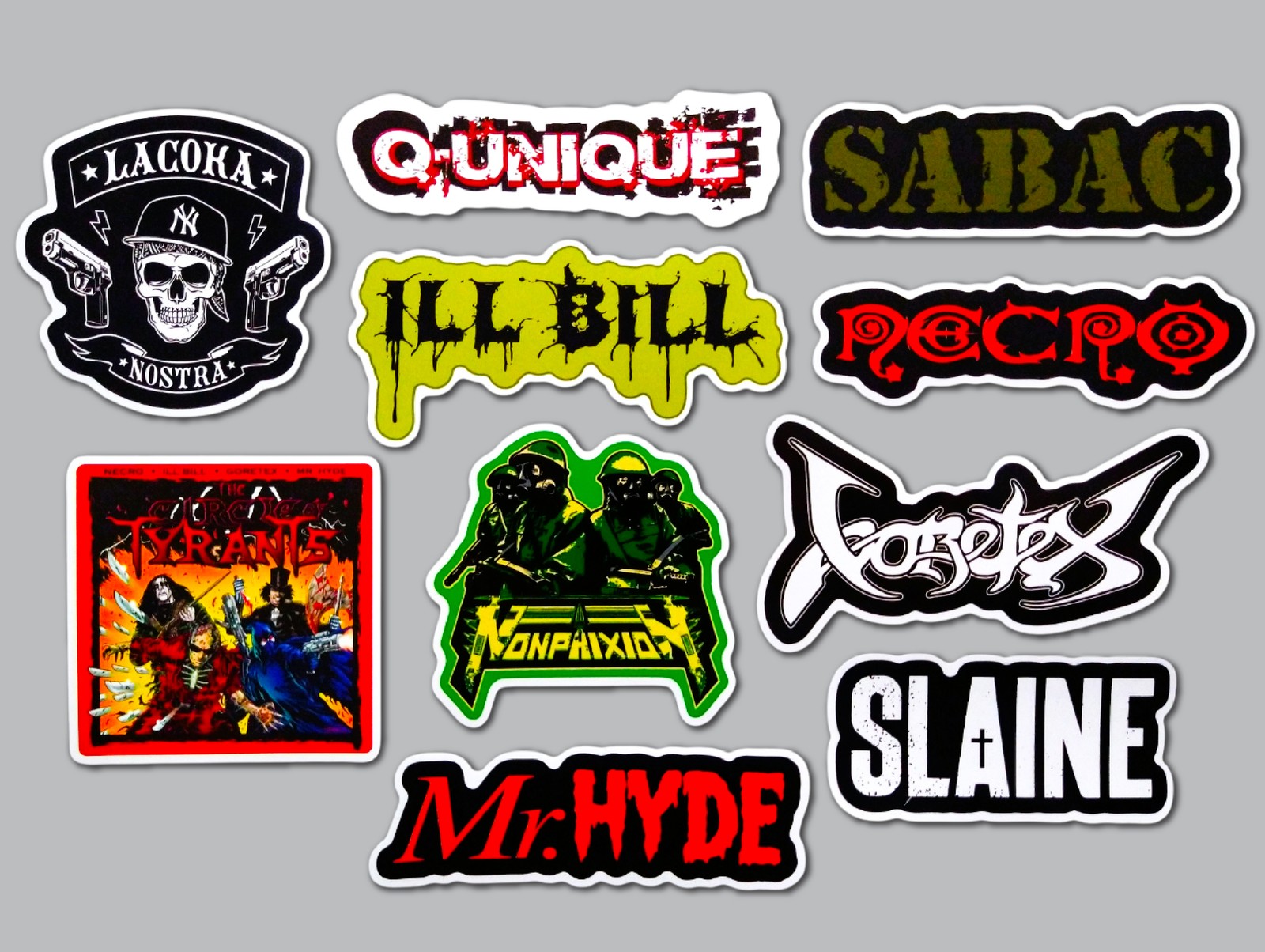 Underground Hip-Hop Sticker Lot (10 Pack) SET 3 necro ill bill non phixion rap