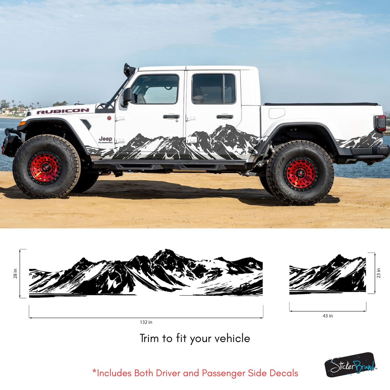 Aftermarket Mountain Truck Graphic Decal. Overland Vinyl Decal. #7085
