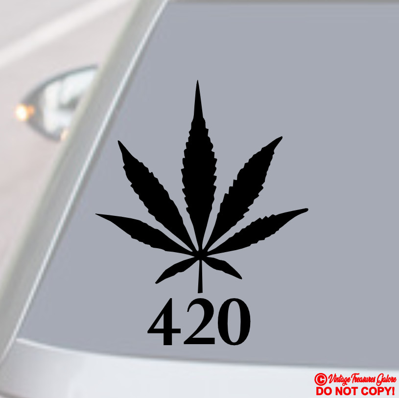 MARIJUANA LEAF 420 Vinyl Decal Sticker Car Window Wall Bumper POT WEED DOPE JDM