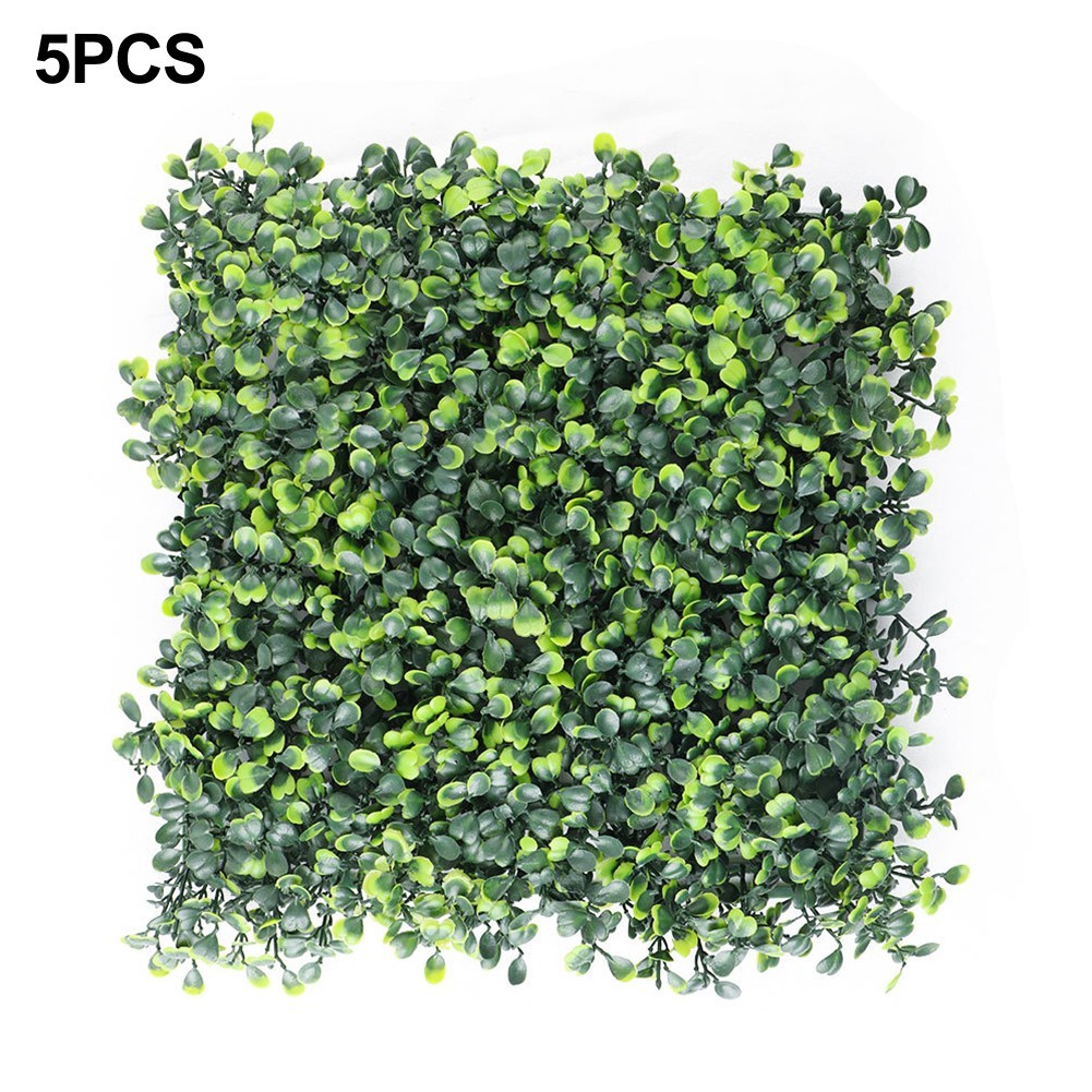5 Pcs Artificial Green Wall Panels 25x25cm for Indoor and Outdoor Decoration