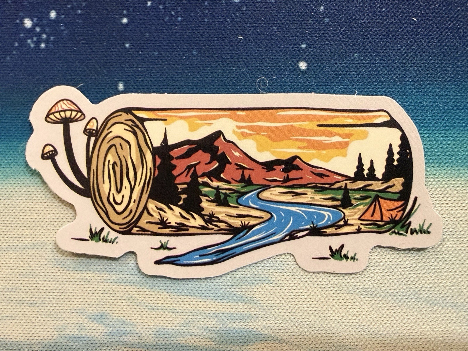 Outdoors Hiking Camping Adventure Nature Mountain Forest Trail Sticker Decal