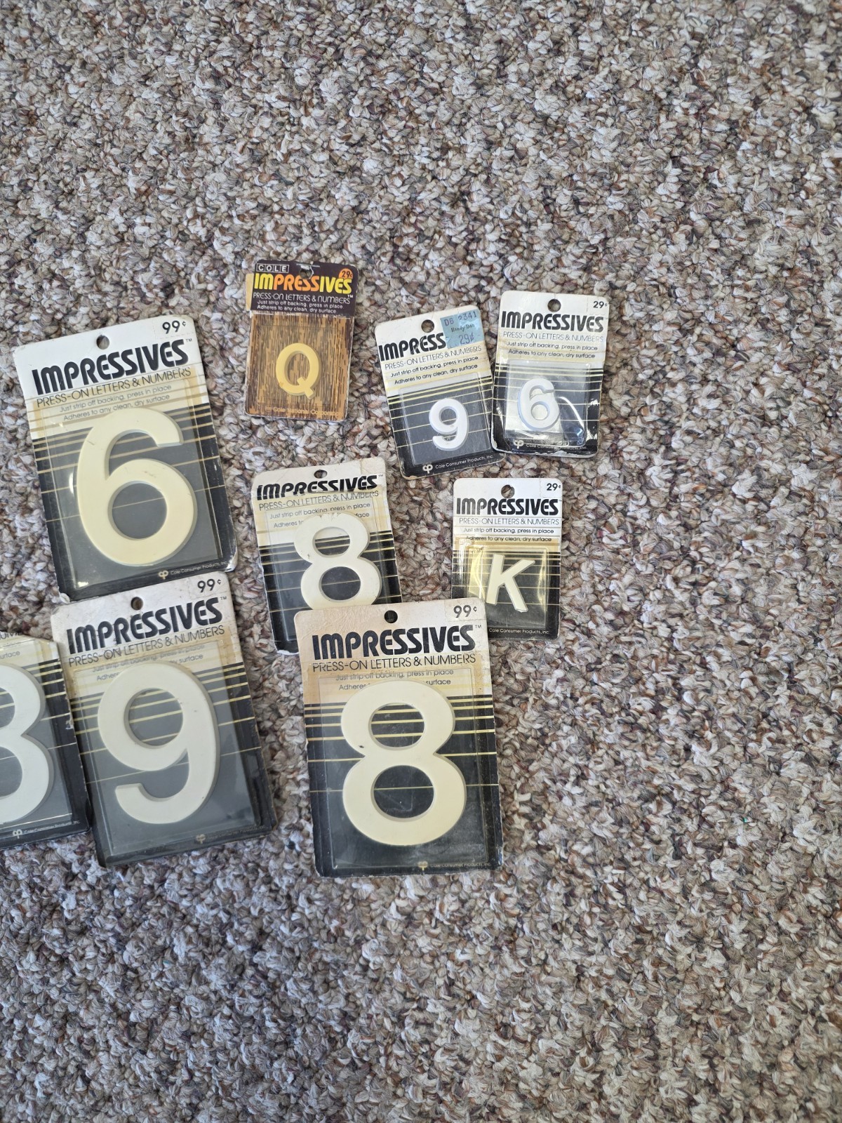 Moderne Impressives Press-On Letters & Numbers White LOT NOS Varies Sizes