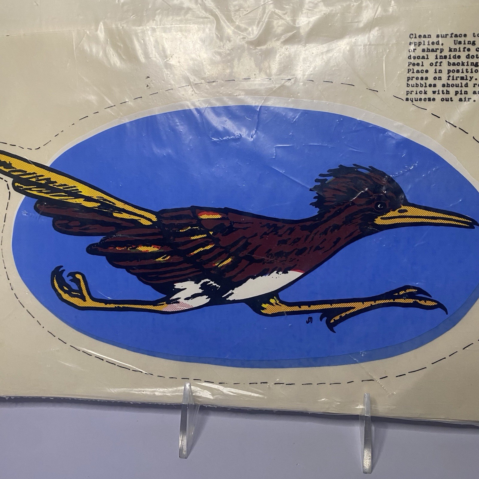Rare Vintage Roadrunner Self Stick Decal Sticker – Sealed In Original Pkg