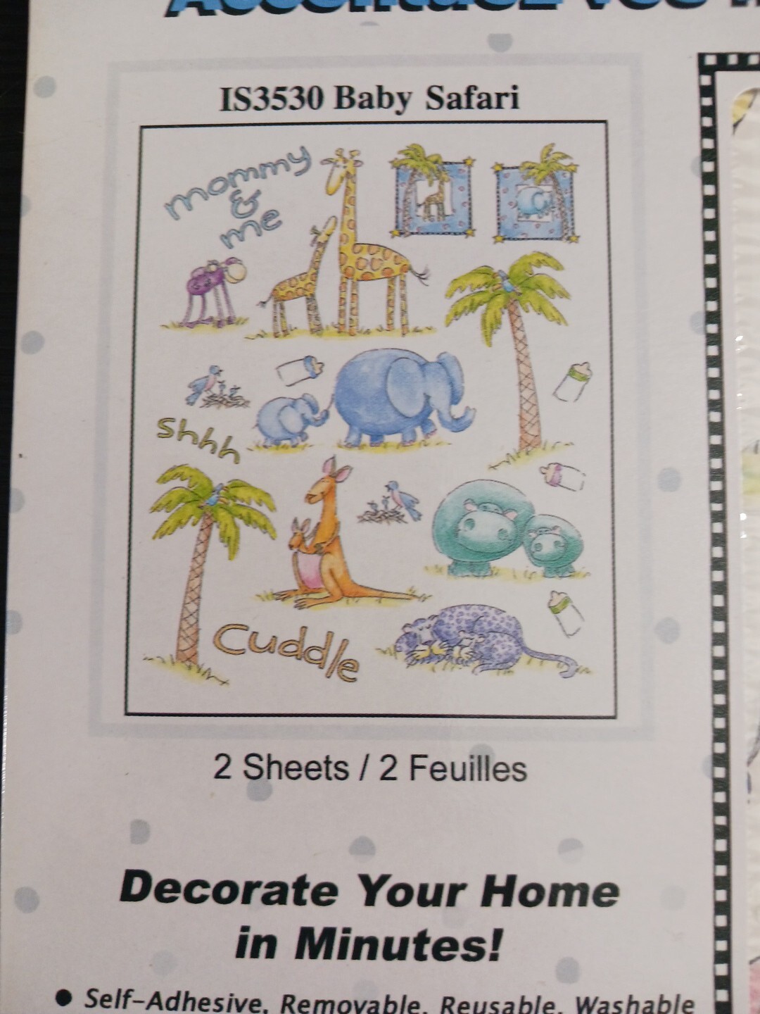 Ideastix Me & My Big Ideas Baby Safari Peel and Stick Décor IS3530 VTG 2002