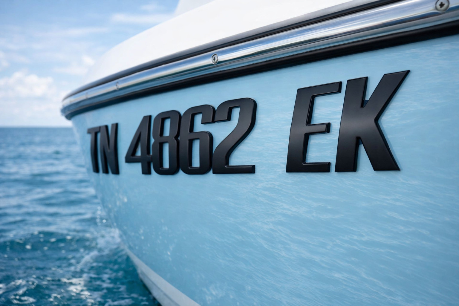 Black Raised 3D Boat Registration Numbers Letters | Marine Grade Emblem