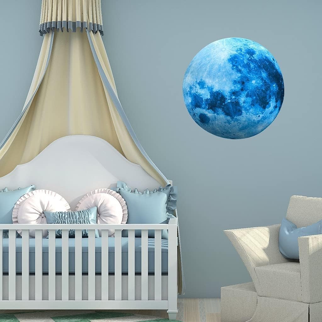 Pegatinas de pared luminosas de 11.8 pulgadas, pegatinas de luna luminosas para