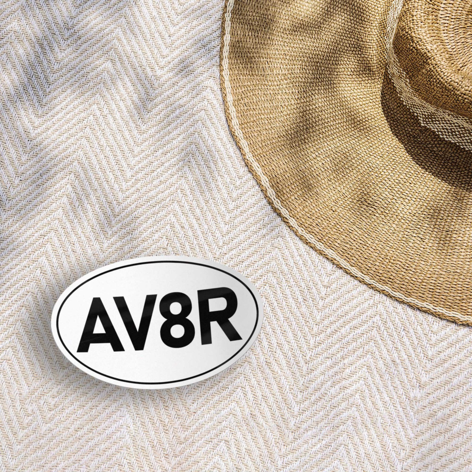 AV8R Airplane Pilot Classic White Oval Sticker