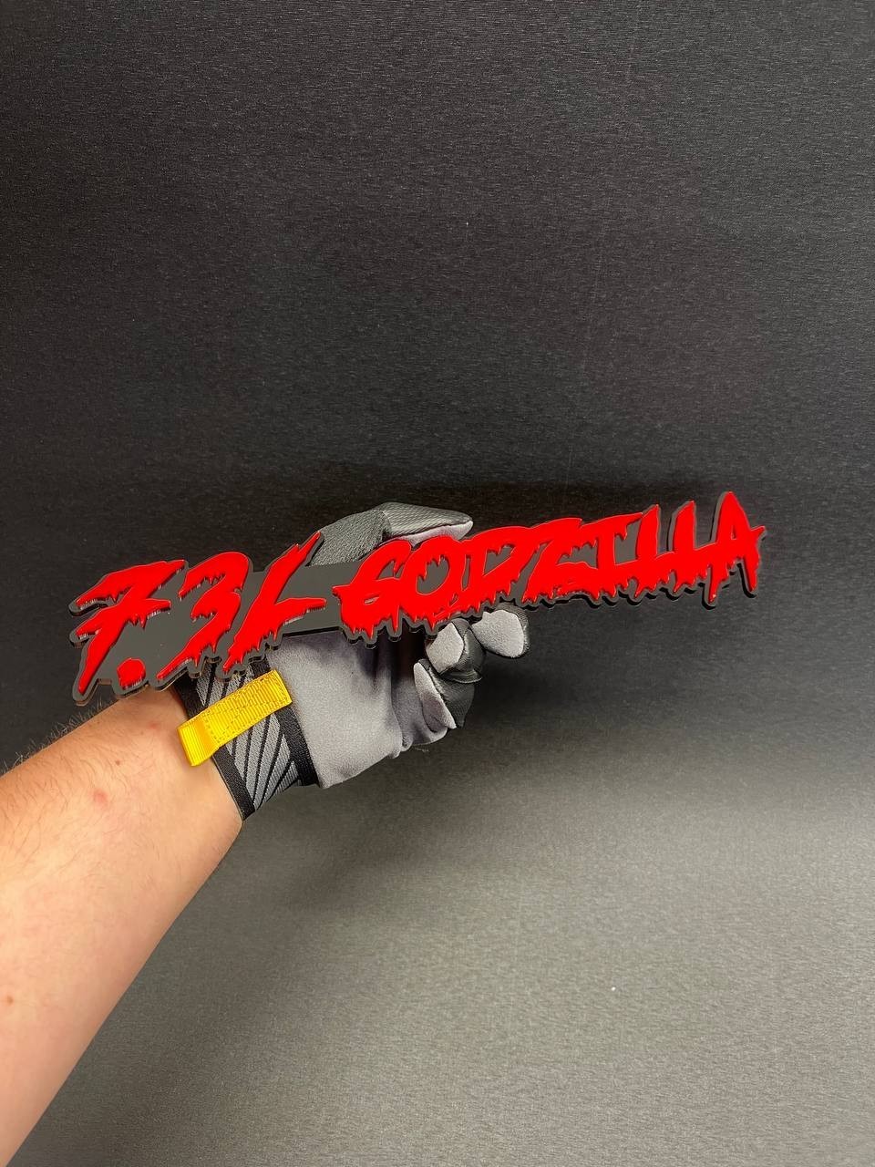 1X 7.3L Drip Godzilla Custom 3D Text Car Badge Fender Emblem Tailgate Toolbox 3D