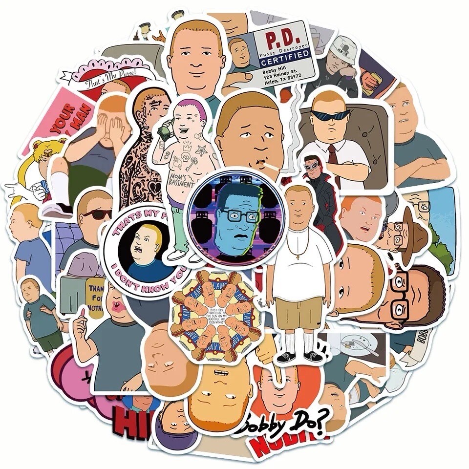 50pk King Of The Hill Stickers Bobby Hill Hank Hill Cartoon Random Funny KOTH50