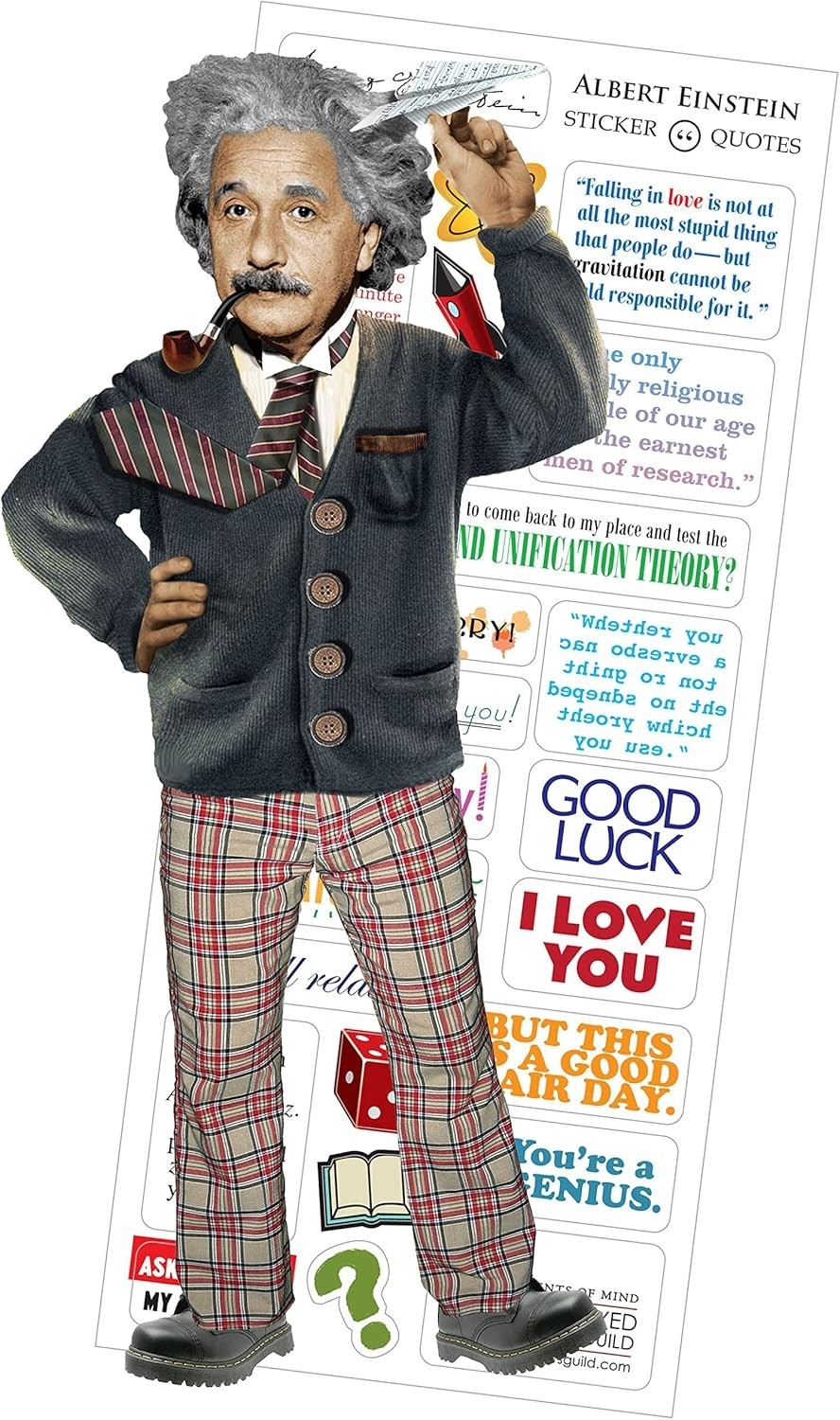 Greeting Card Stickers UPG Quotable Notables New Einstein