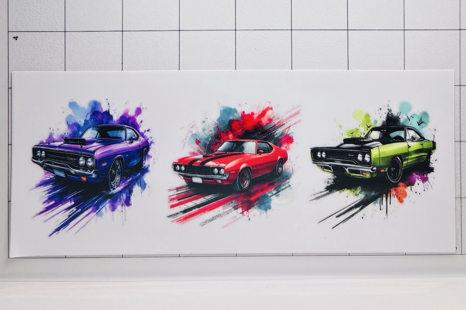Classic Muscle Car UV DTF Transfer Sticker Wrap DIY Cup ⭐️8 x 3.5 Inch(H) MT0001