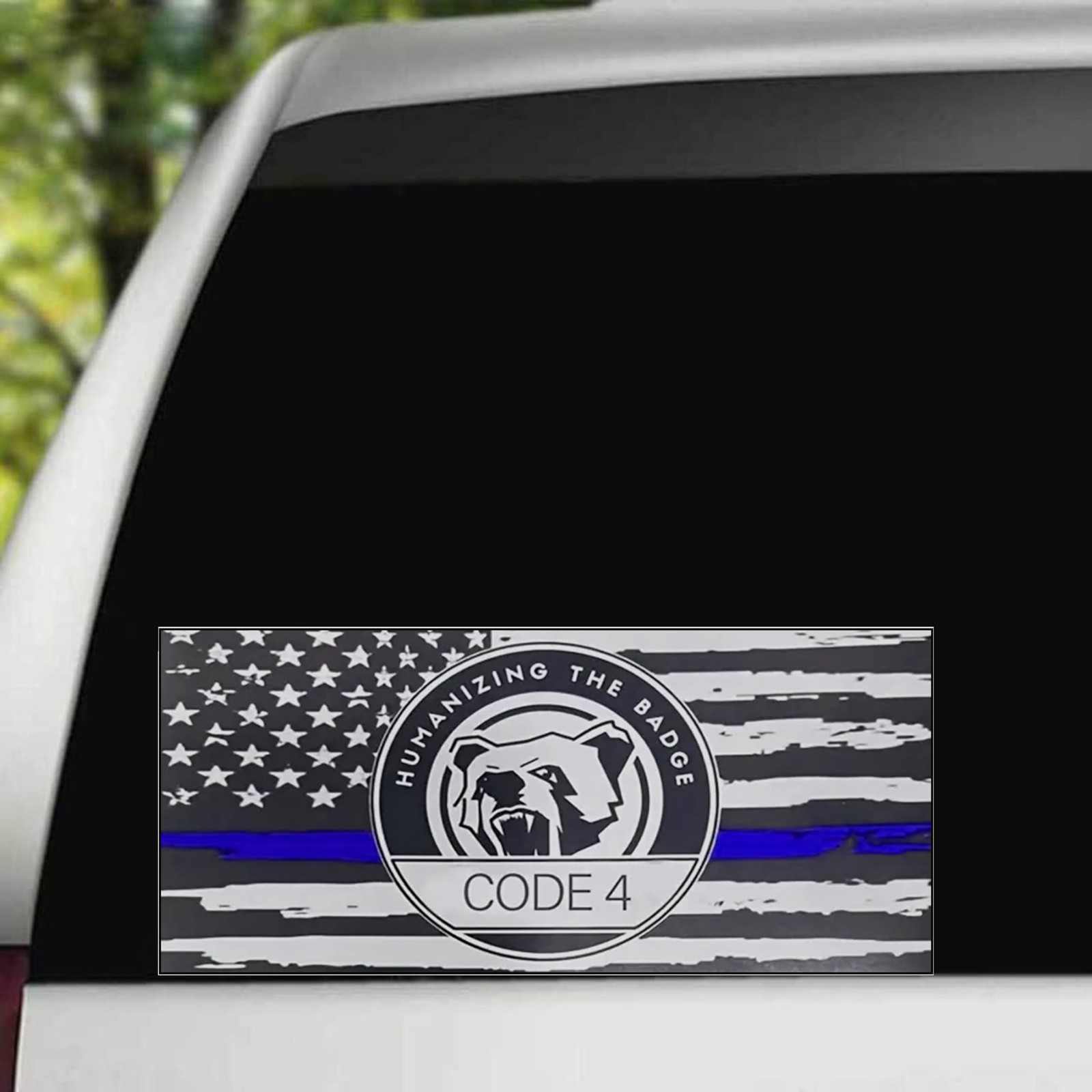 Thin Blue Line Flag Sticker, 5-Pack: 2 Large (6" x 3.5") & 3 Small (3" x 1.8"…