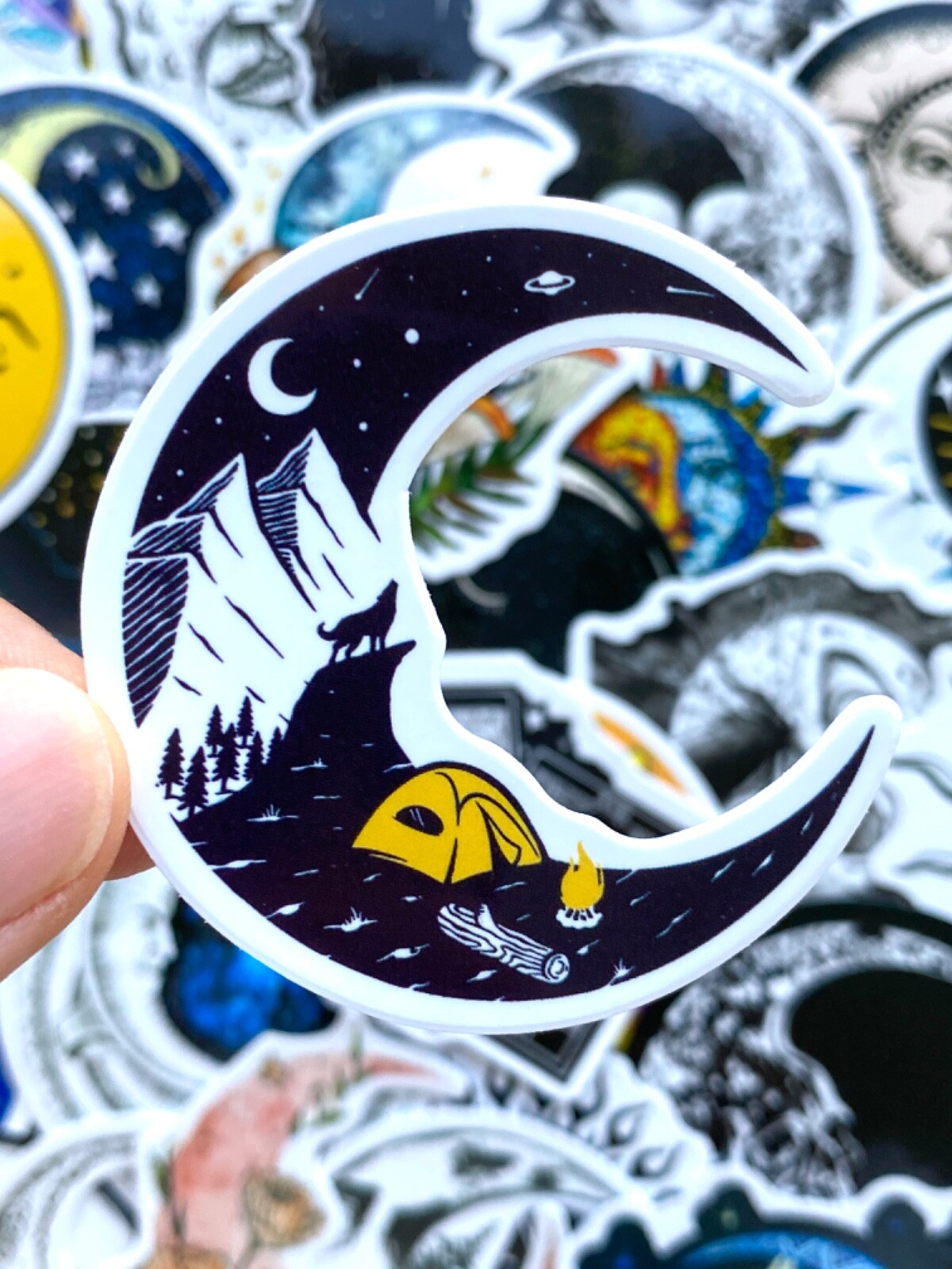 5-50 pcs Gothic Moon Stickers, Astrology Zodiac Stars Tarot Horoscope Decals