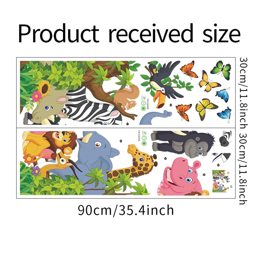 Vinyl Decal Wall Sticker Jungle Animals Living Room PVC Playroom Removable Room