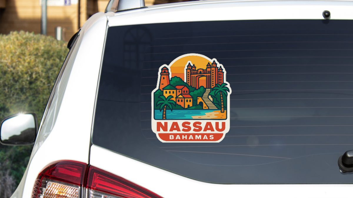 Nassau Bahamas Sticker Decal Vinyl Die-Cut City Skyline Landmark Design