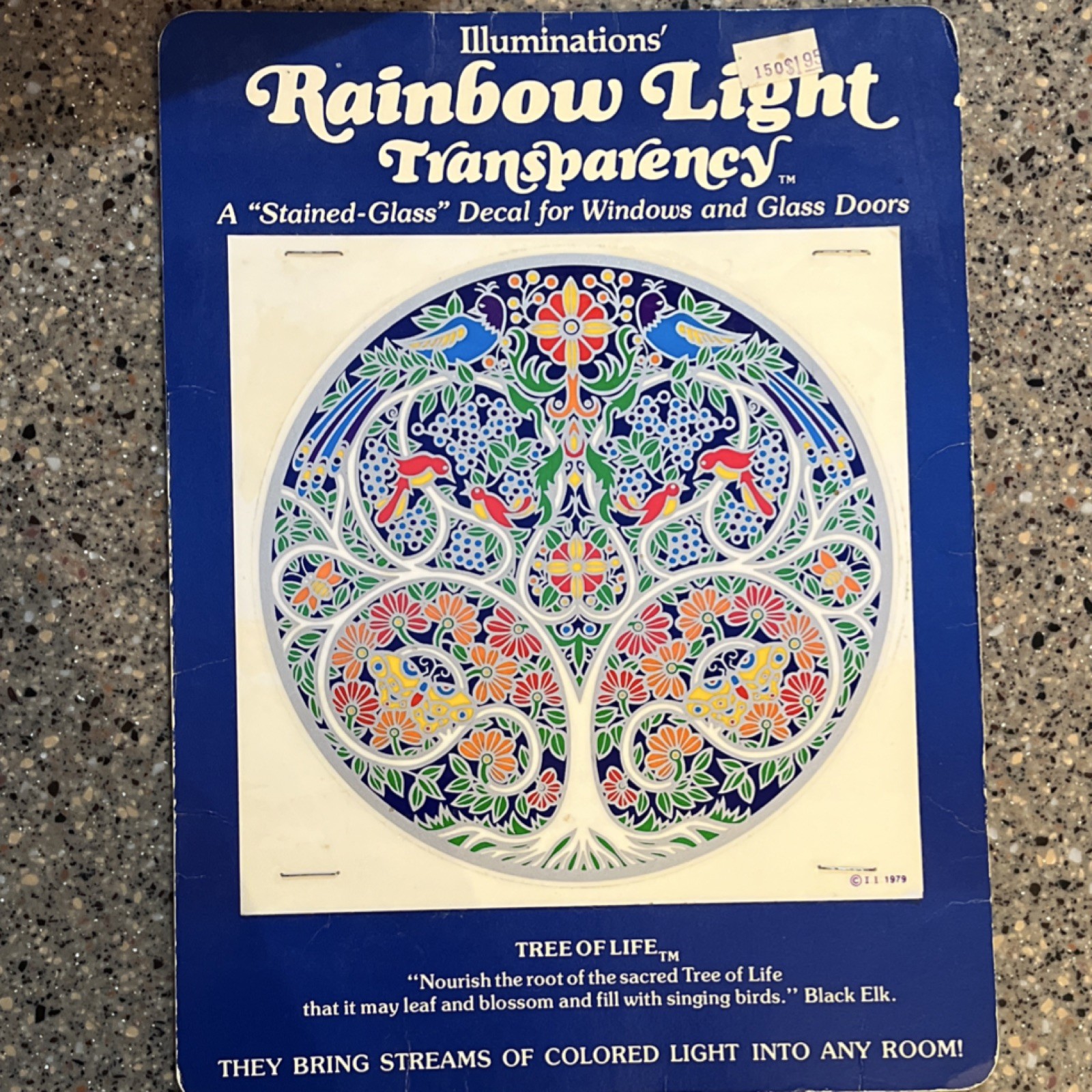 Vintage Illuminations Rainbow light Transparent Glass Window Decal Tree of Life
