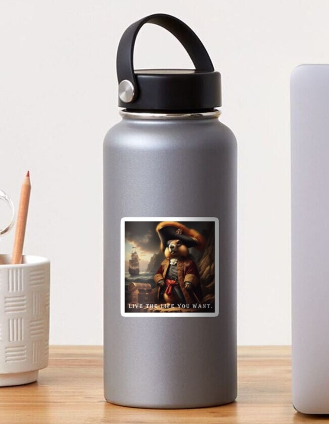 Inspirational Marmot Pirate Sticker