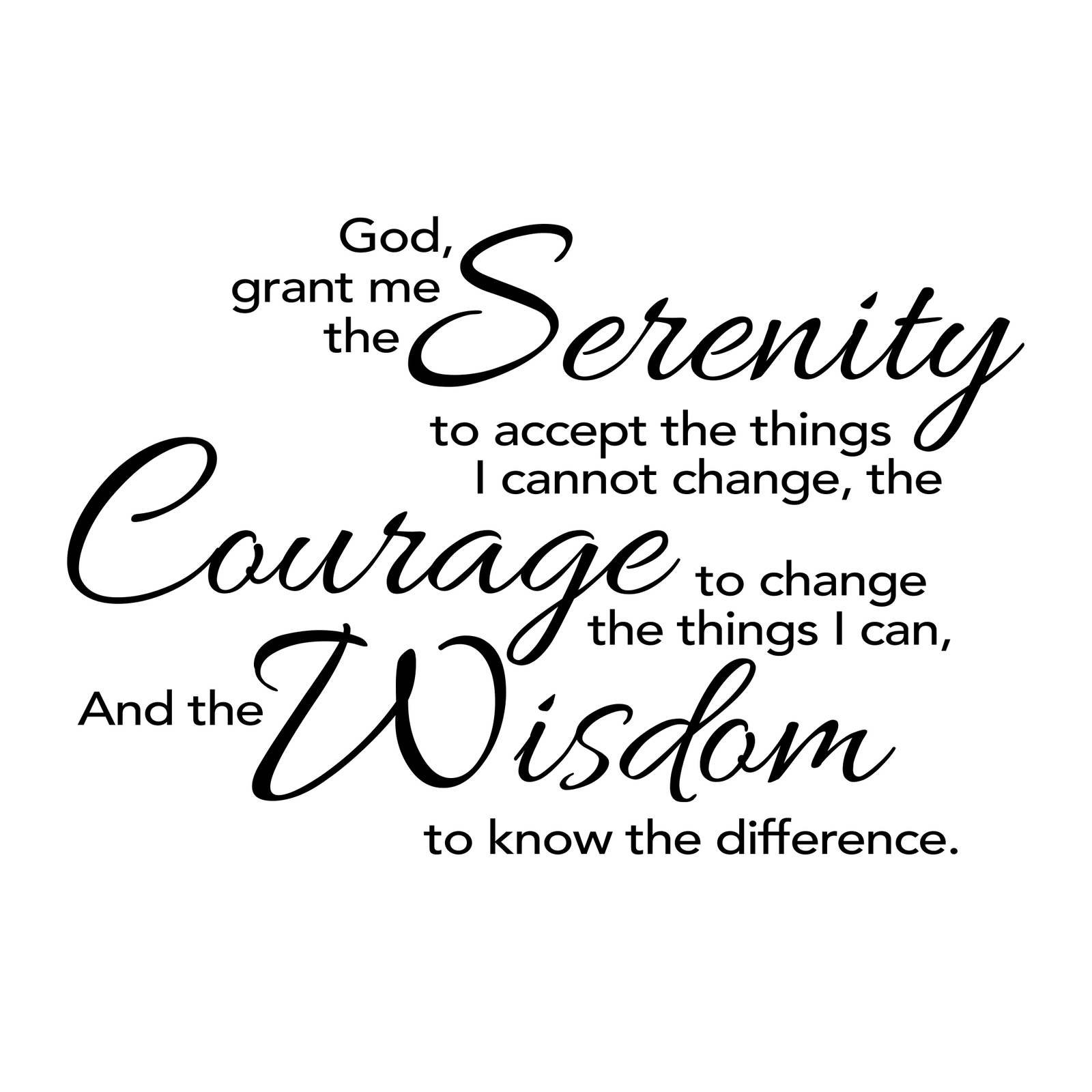 Serenity Prayer Wall Decal Sticker. Bible Verse Dining Room Wall Quote. #6789
