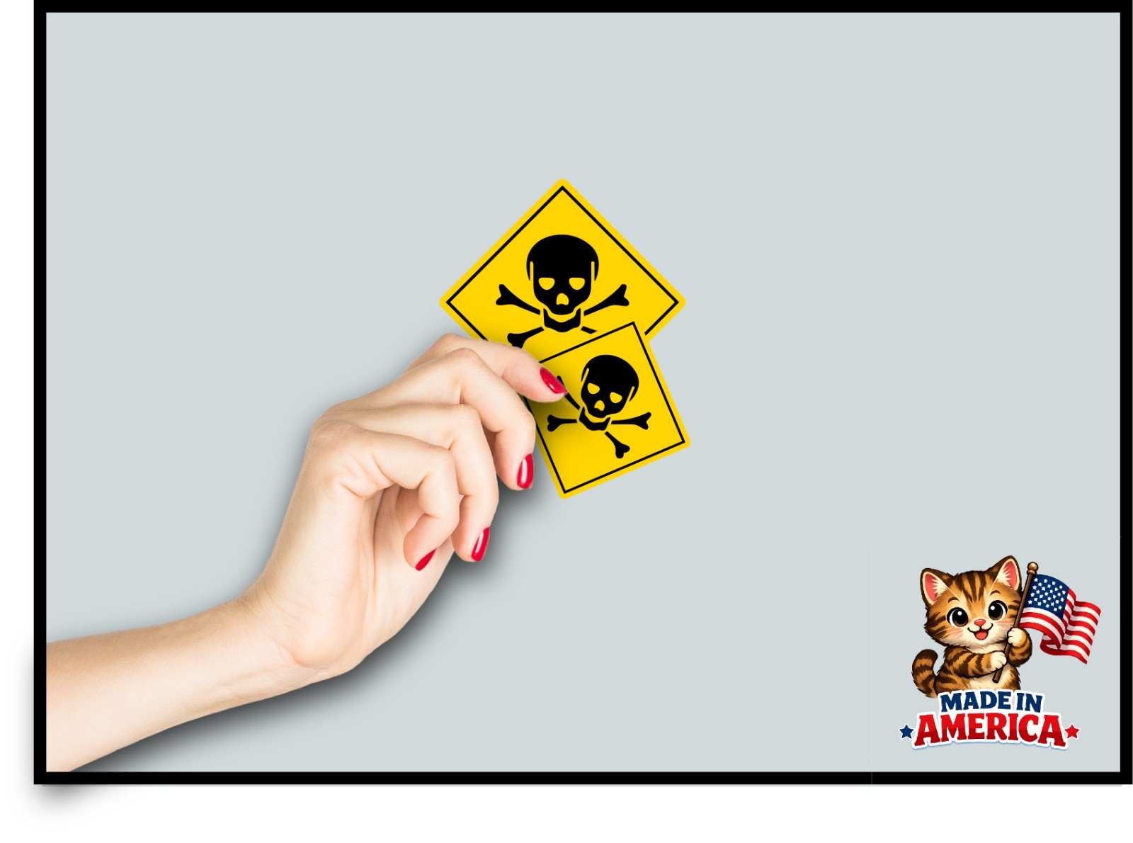 Danger Skull Decal Sticker Crossbones Warning Caution Shop Safety Attention Look