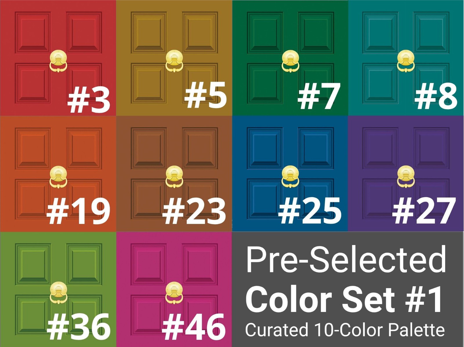 Set of Memory Care Top Half Door Wraps for Wayfinding, Custom Color Murals