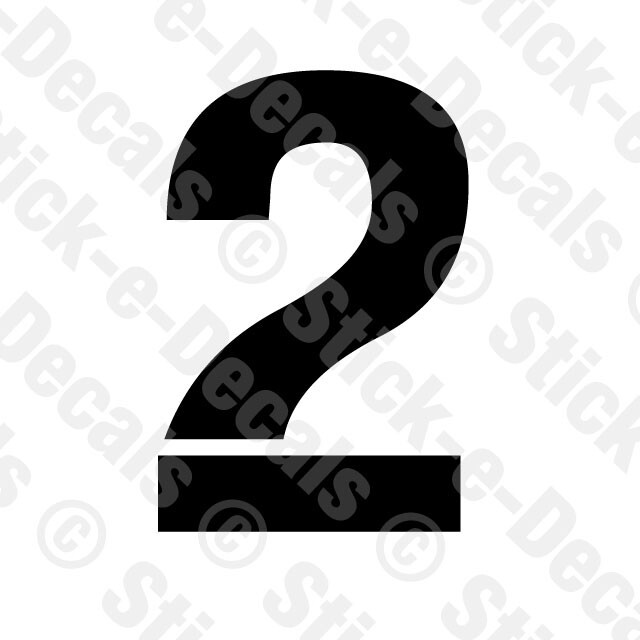 Number TWO 2 Vinyl Die Cut Decal Sticker – RACING NUMBER Custom GP