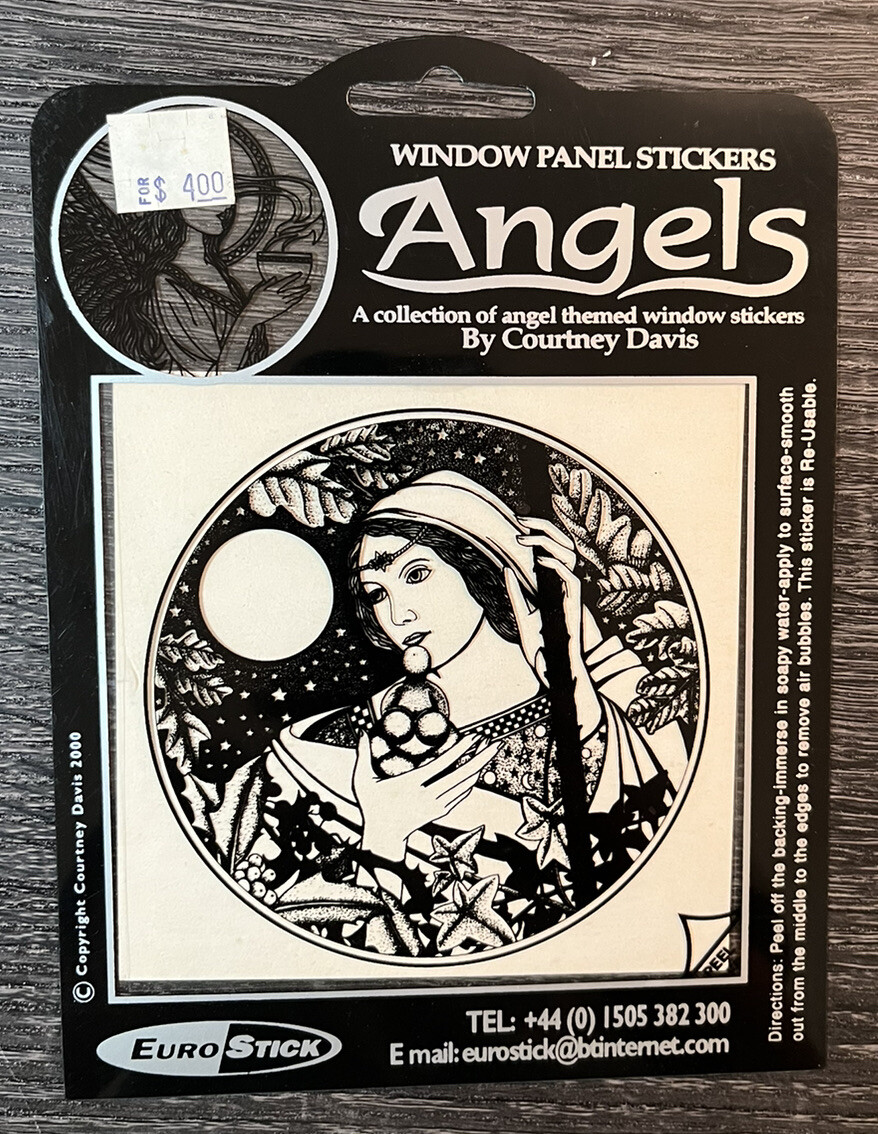 Lot of 5 ANGELS WINDOW PANEL STICKERS by COURTNEY DAVIS
