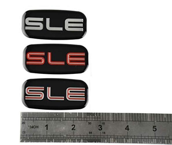 2X SLE Emblems 3D Nameplate Sticker Replacement for GMC Chevrolet Sierra