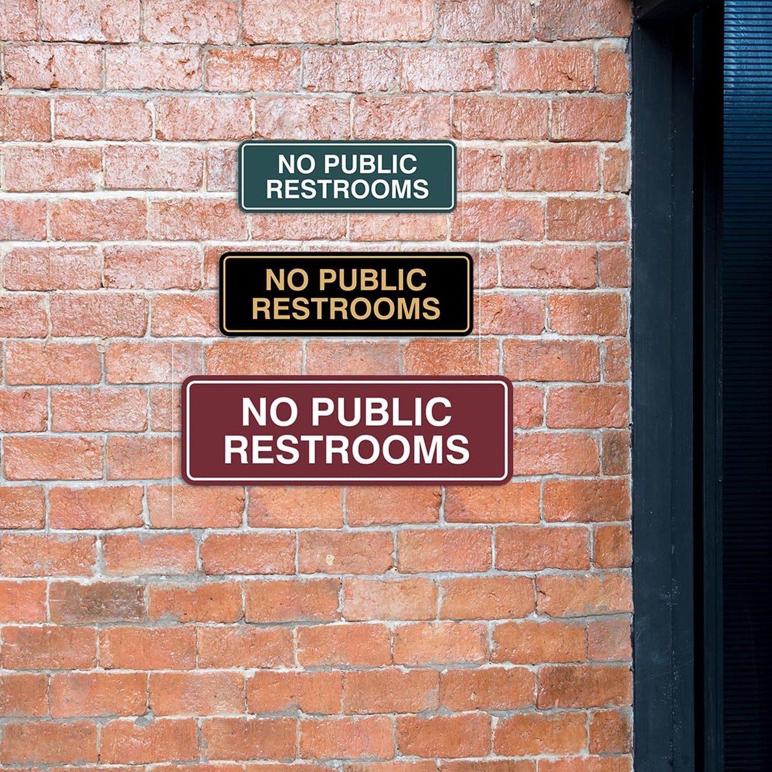 Standard No Public Restroom Wall or Door Sign | Bathroom Signage – Black – Sm…